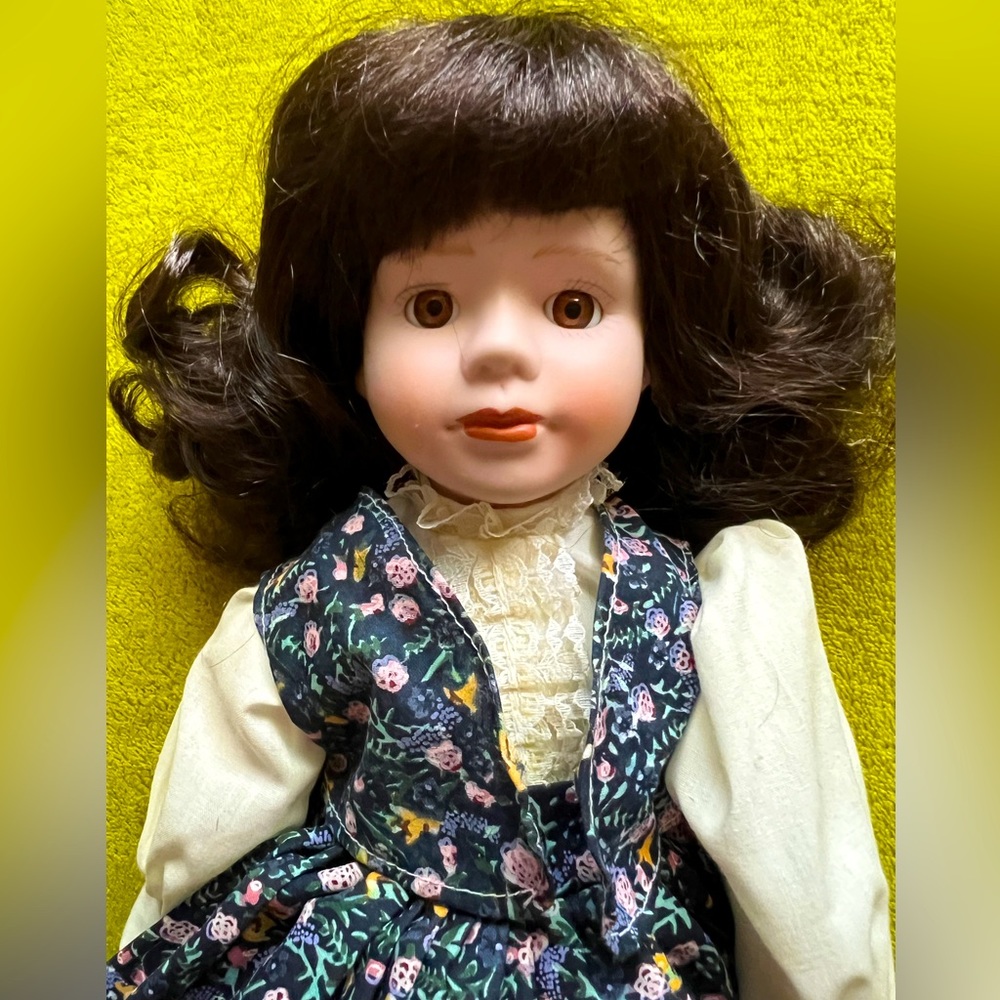 Vintage Hand Crafted Genuine Porcelain Doll with Stand